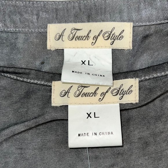 NWT A Touch Of Style - Women Sz XL - 2 Peice Set Grey Tank Top & Grey Lace Top - Picture 3 of 16